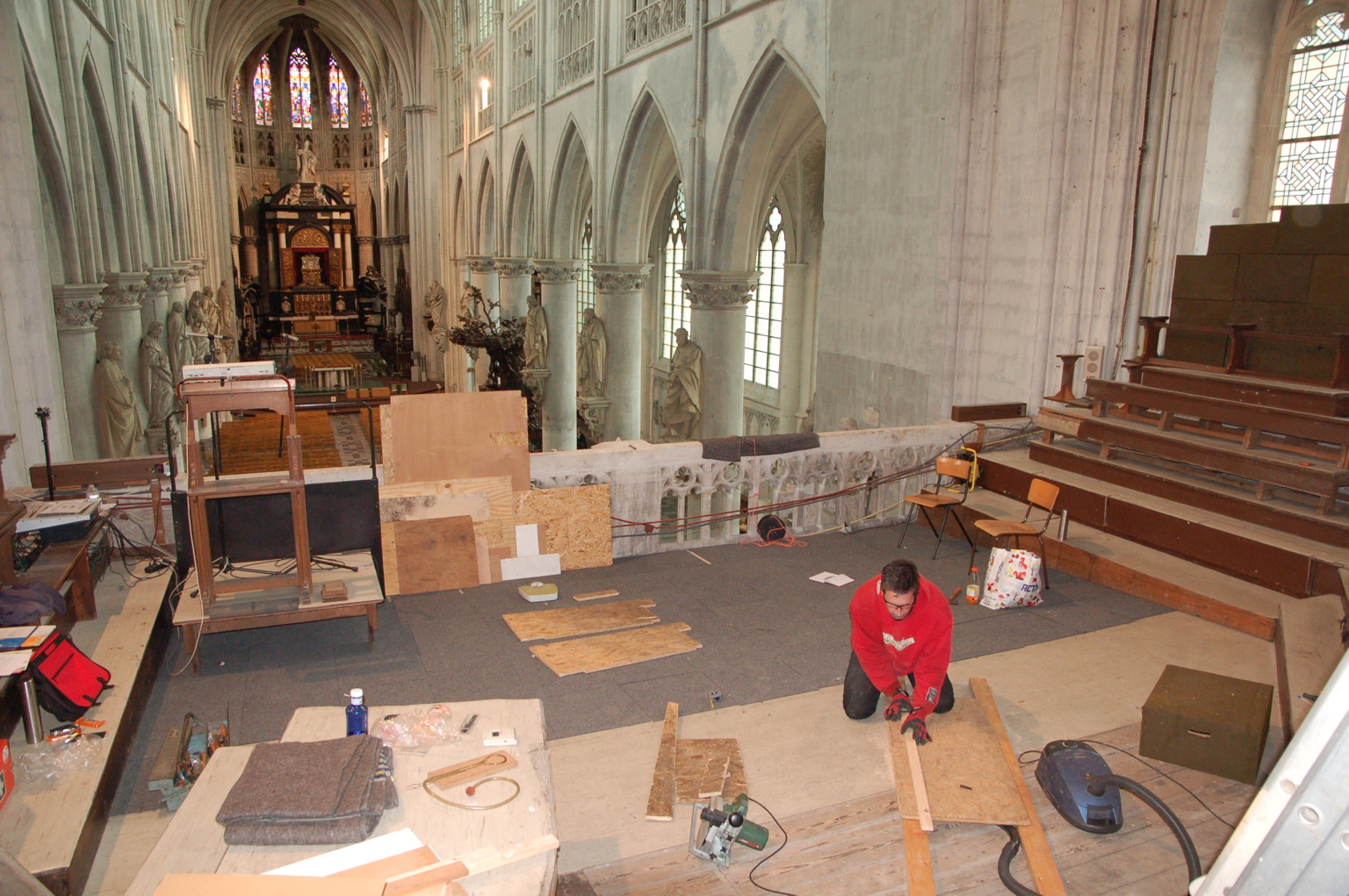 Demontage frontpijpen Sint-Rombouts